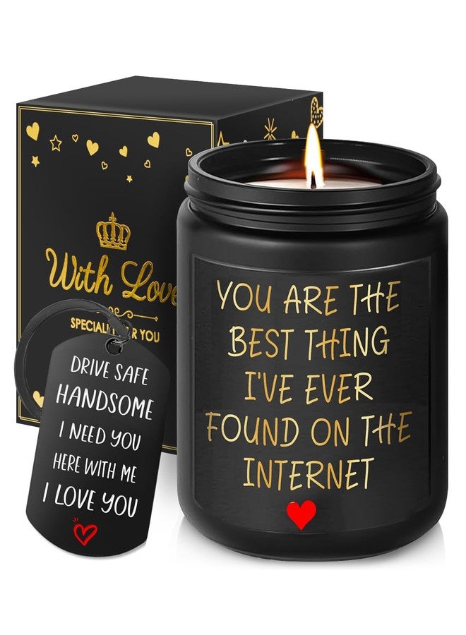 Happy Pop Gifts for Boyfriend - Romantic Valentine Gifts for Him Husband, Anniversary Candles for Men, Christmas Drive Safe Keychain - Image 1